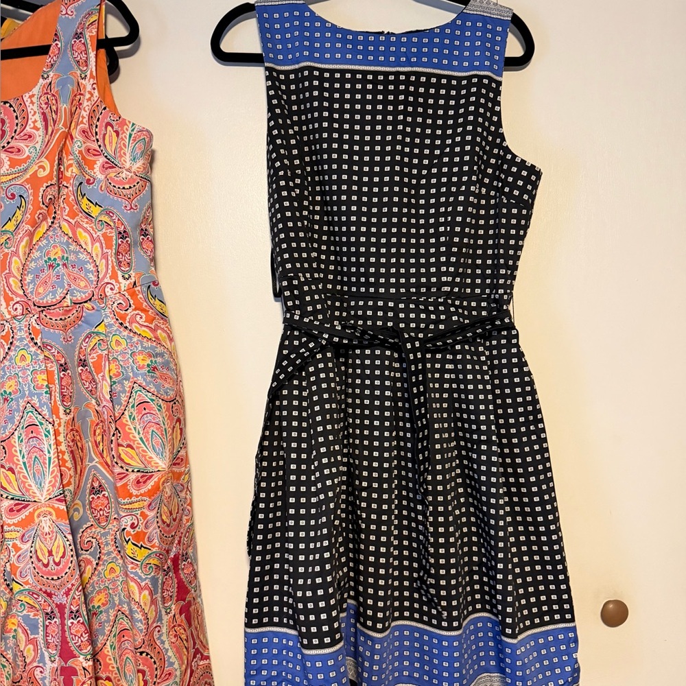 Talbots Black and White Patterned Dress